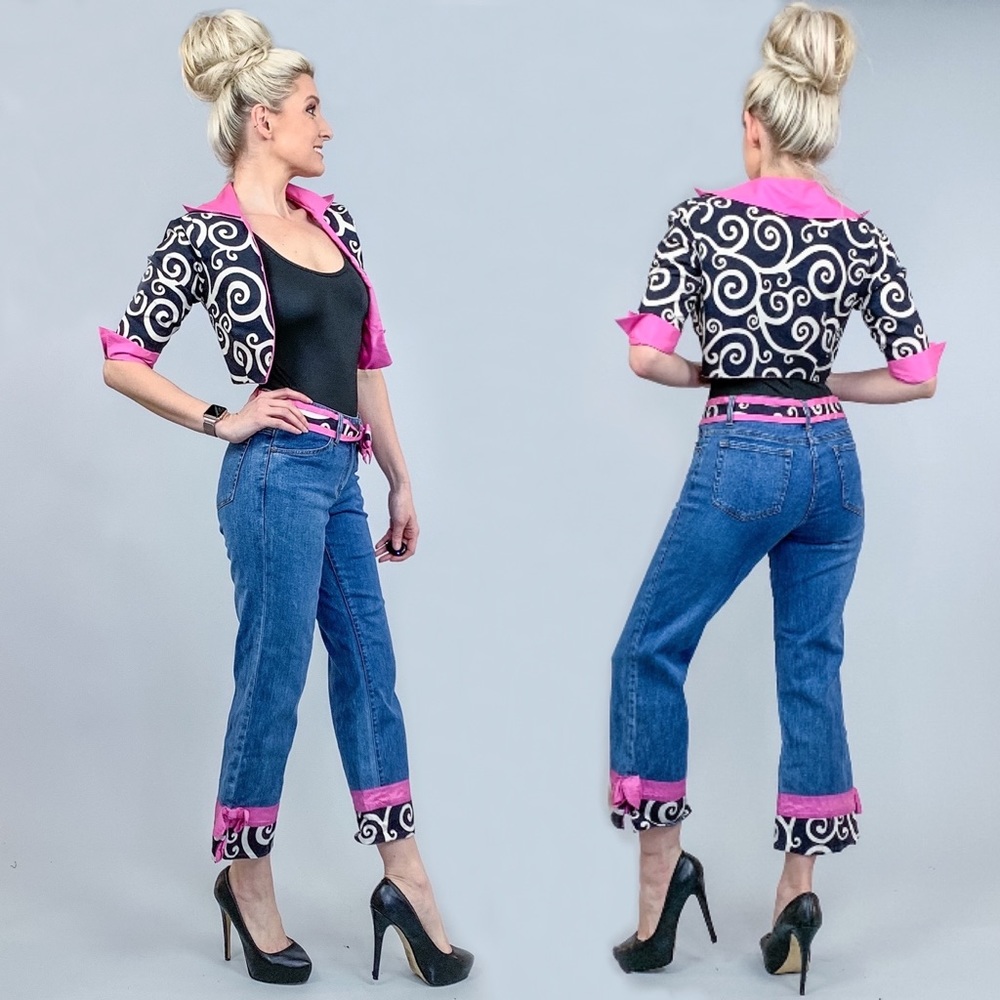 Cropped Jacket and Pants Two Piece Matching Set